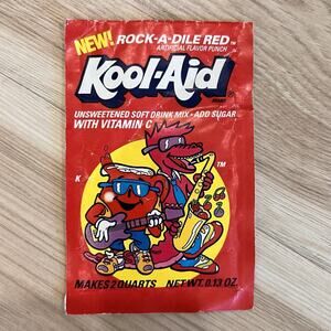 Vintage Kool Aid Rock A Dile Red Packet NOS Drink Mix Unopened 90s